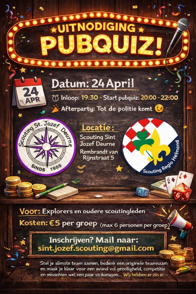 Pubquiz Scouting Sint Jozef Deurne 24 April